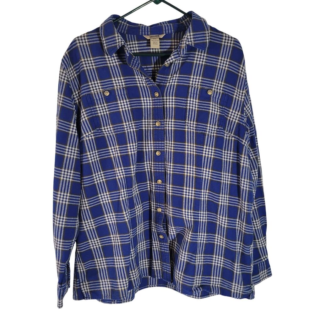 Duluth Trading Co Size 2xl Men's Free Swingin' Flannel Relaxed Fit Shirt Plaid